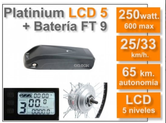 Kit Platinium LCD 5 con batería FT de 9 Ah de Ciclotek